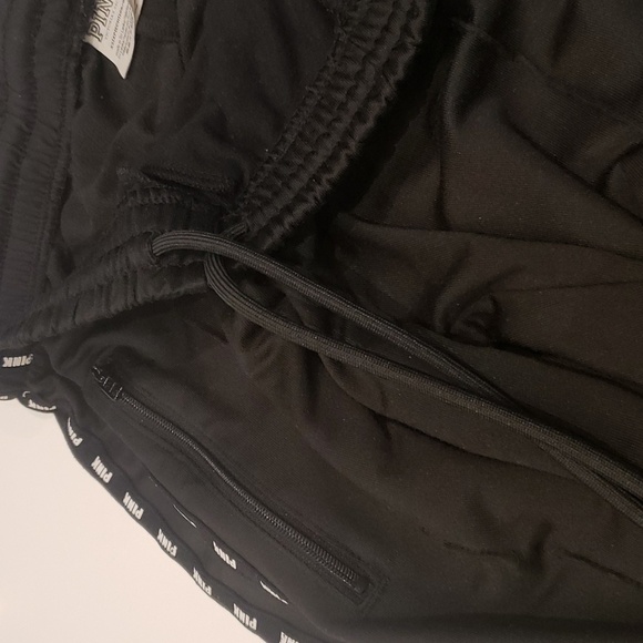 Pink Victoria Secret Black Track Pants Stripe Women's Size XS - Picture 8 of 8